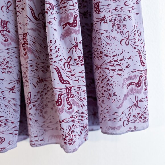 ANNA SUI 100% Silk Vintage inspired Pleated Midi Skirt - Picture 10 of 11